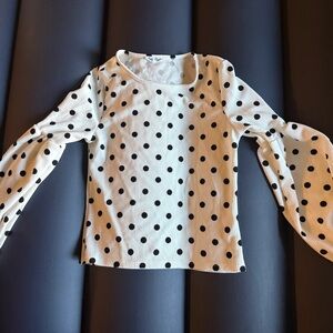Brandy Melville Black and White Polka Dot Top